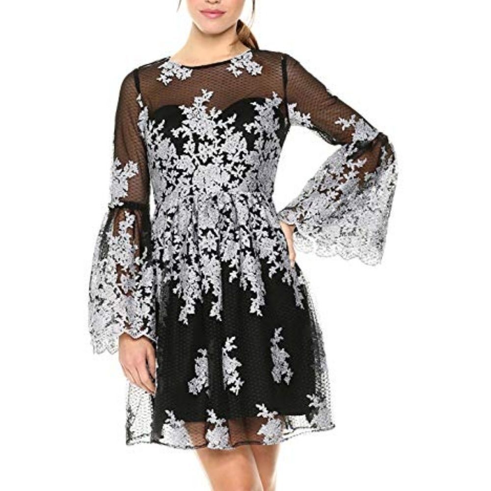 Nicole Miller Women's Lace Black Dress